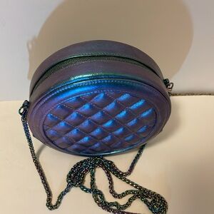 Iridescent Turquoise and Lavender Round Crossbody